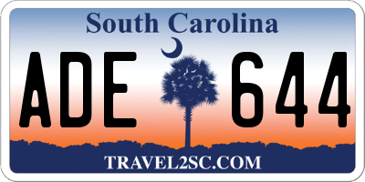 SC license plate ADE644