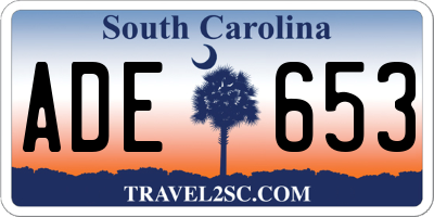 SC license plate ADE653
