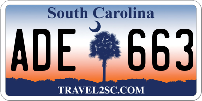 SC license plate ADE663