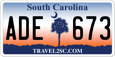 SC license plate ADE673