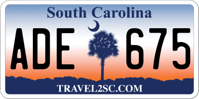 SC license plate ADE675