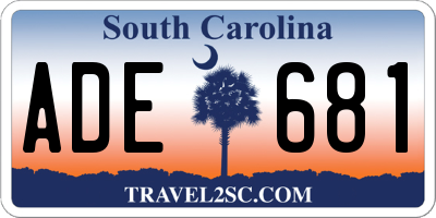 SC license plate ADE681