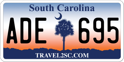 SC license plate ADE695
