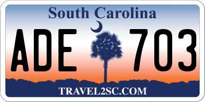 SC license plate ADE703
