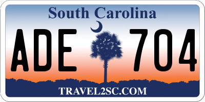 SC license plate ADE704