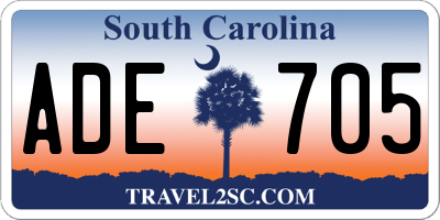 SC license plate ADE705