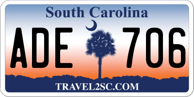 SC license plate ADE706