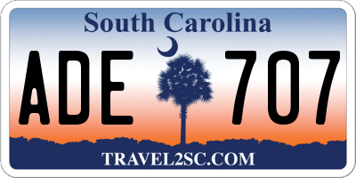 SC license plate ADE707