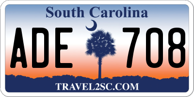 SC license plate ADE708