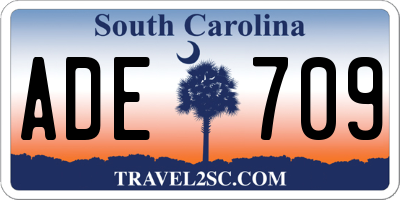 SC license plate ADE709