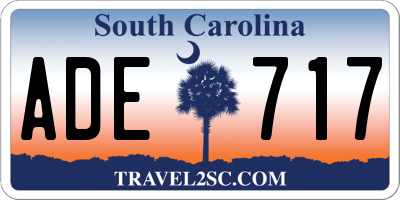 SC license plate ADE717