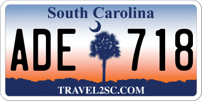 SC license plate ADE718