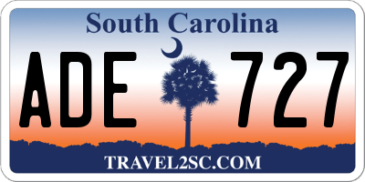 SC license plate ADE727