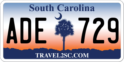 SC license plate ADE729