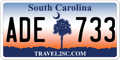 SC license plate ADE733
