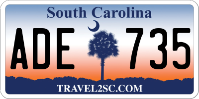 SC license plate ADE735
