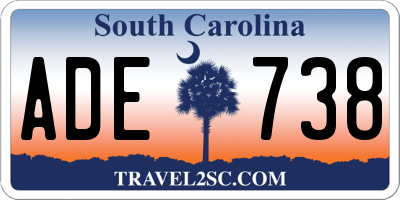 SC license plate ADE738