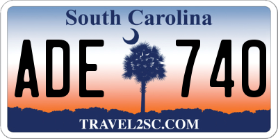 SC license plate ADE740