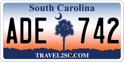 SC license plate ADE742