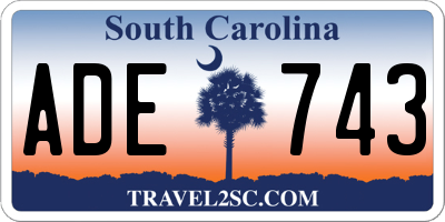 SC license plate ADE743