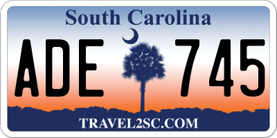 SC license plate ADE745