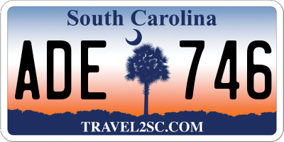 SC license plate ADE746