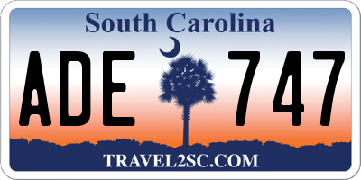 SC license plate ADE747
