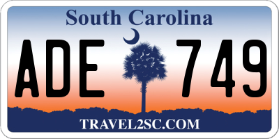 SC license plate ADE749