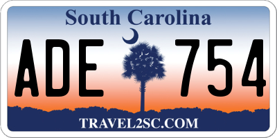 SC license plate ADE754