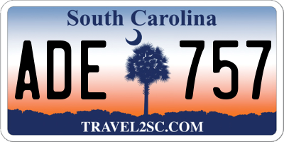 SC license plate ADE757