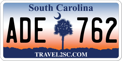 SC license plate ADE762