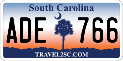 SC license plate ADE766