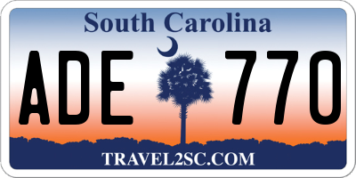 SC license plate ADE770