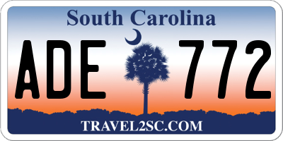 SC license plate ADE772