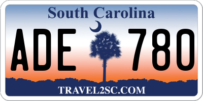 SC license plate ADE780