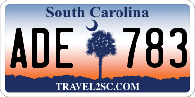 SC license plate ADE783