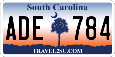 SC license plate ADE784