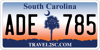 SC license plate ADE785