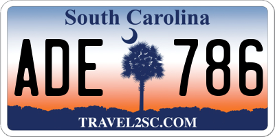 SC license plate ADE786