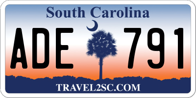 SC license plate ADE791