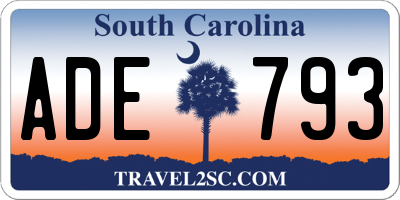 SC license plate ADE793