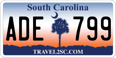 SC license plate ADE799