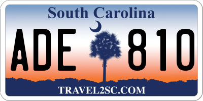 SC license plate ADE810