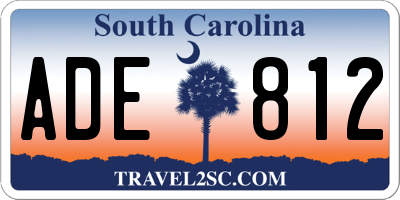 SC license plate ADE812