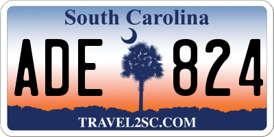 SC license plate ADE824