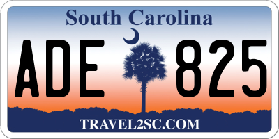 SC license plate ADE825