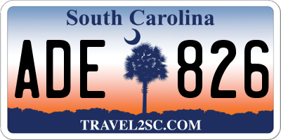 SC license plate ADE826