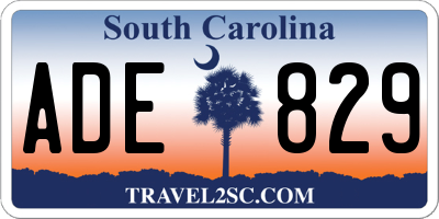 SC license plate ADE829