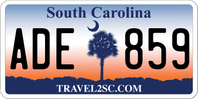 SC license plate ADE859