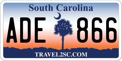 SC license plate ADE866